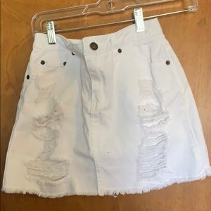 Perfect mini white jean skirt